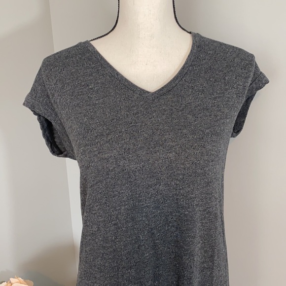 Madewell Gray V Neck Casual Minimalist Dress - Picture 3 of 5